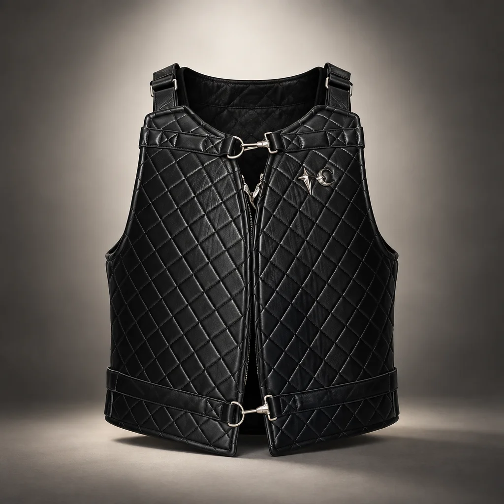 Thug Club Black Quilting Life Leather Vest