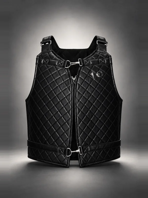 Thug Club Black Quilting Life Leather Vest