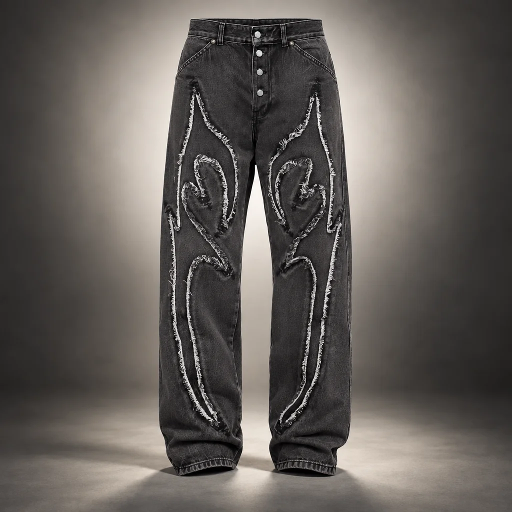 Thug Club Black Reverse Applique Denim Jeans