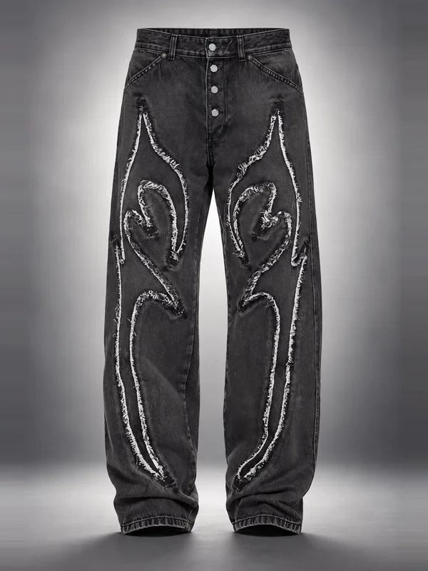 Thug Club Black Reverse Applique Denim Jeans