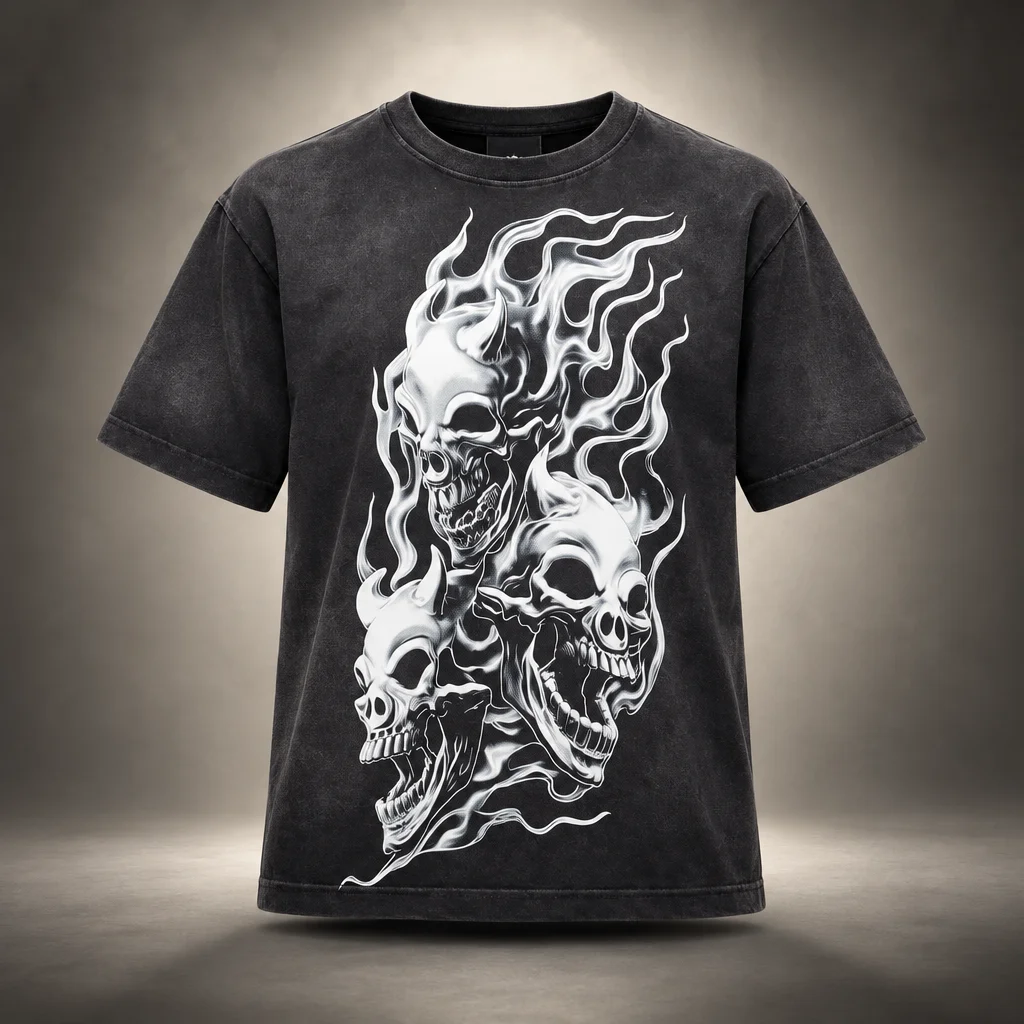 Thug Club Black Three Riding Skull Dirt T-shirt