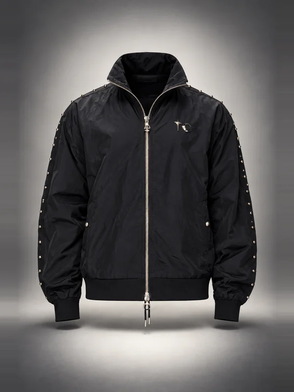 Thug Club Black Triple Line Stud Track Jacket
