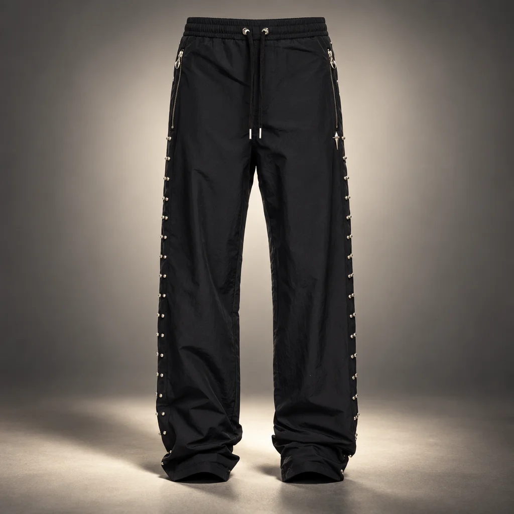 Thug Club Black Triple Line Stud Track Pants