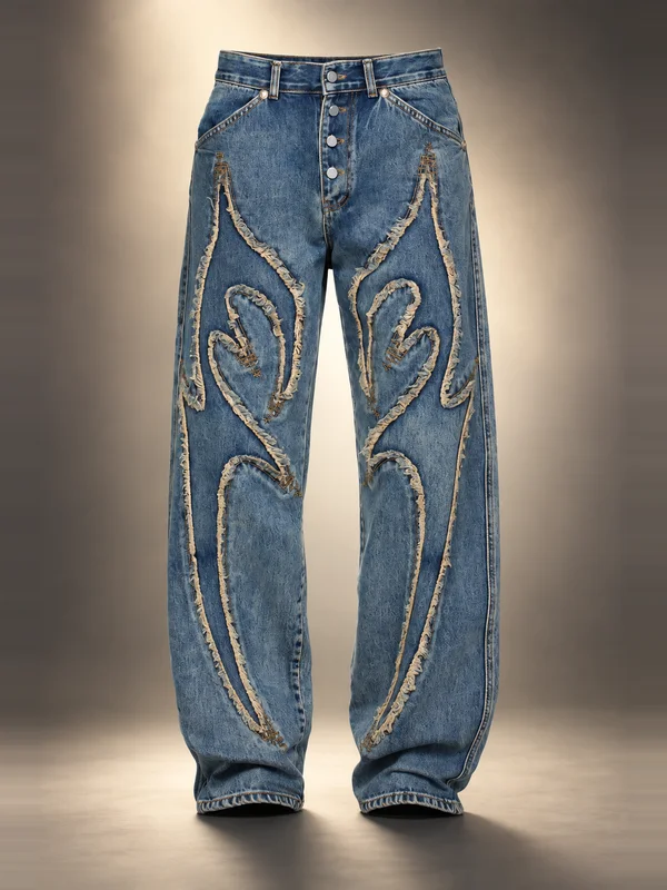 Thug Club Blue Reverse Applique Denim Jeans