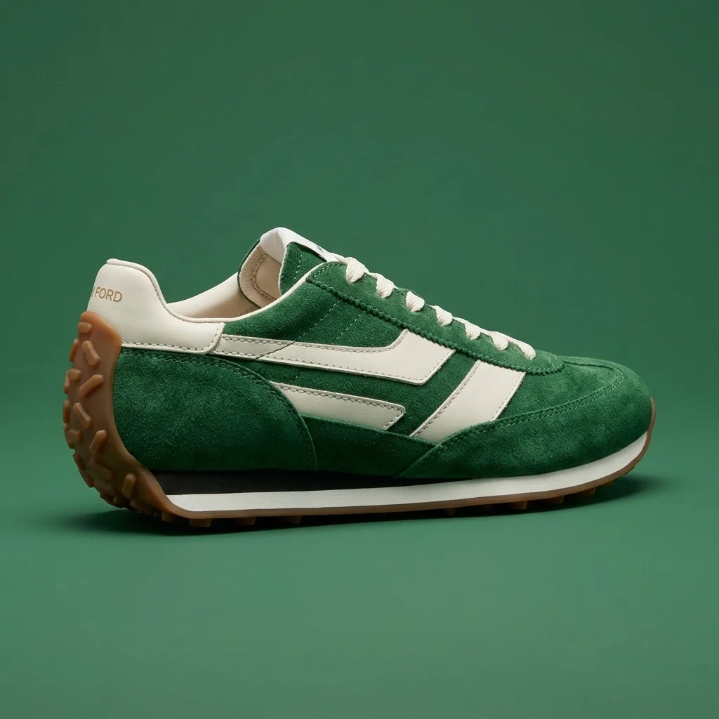 TOM FORD Green Suede Mick Sneakers
