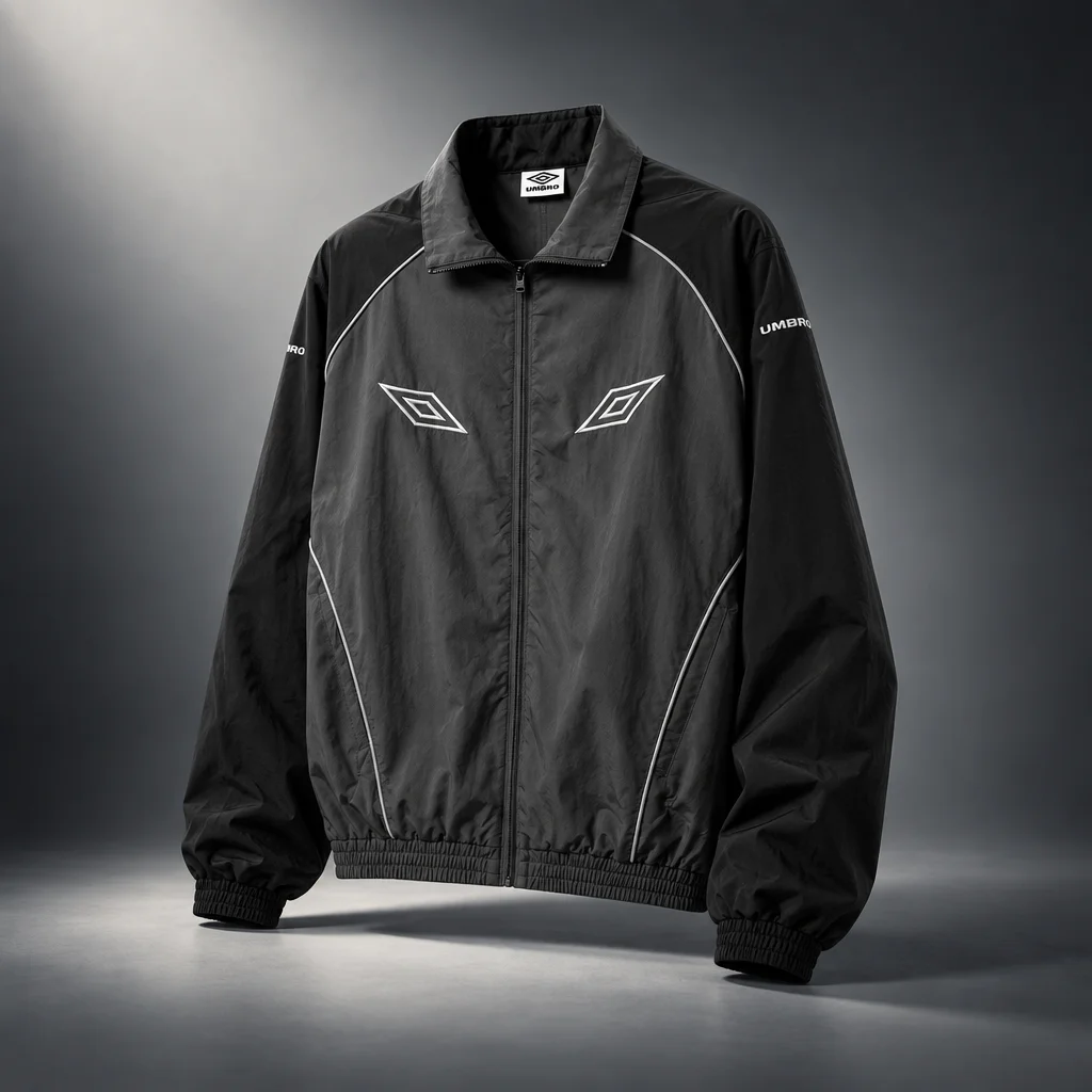 Umbro by Slam Jam Eyes Track Top - Dark Grey & Black