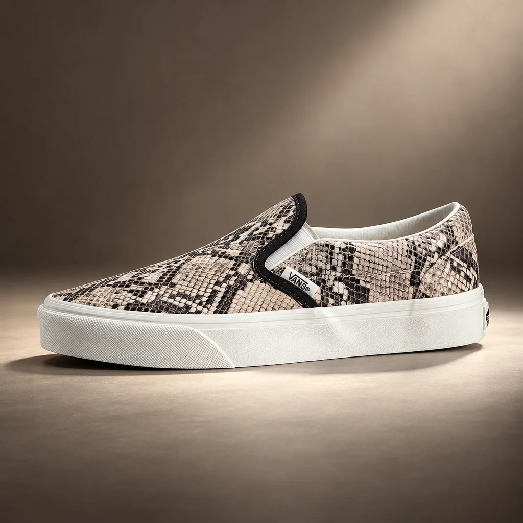 Vans Classic Slip-On Python Turtledove White