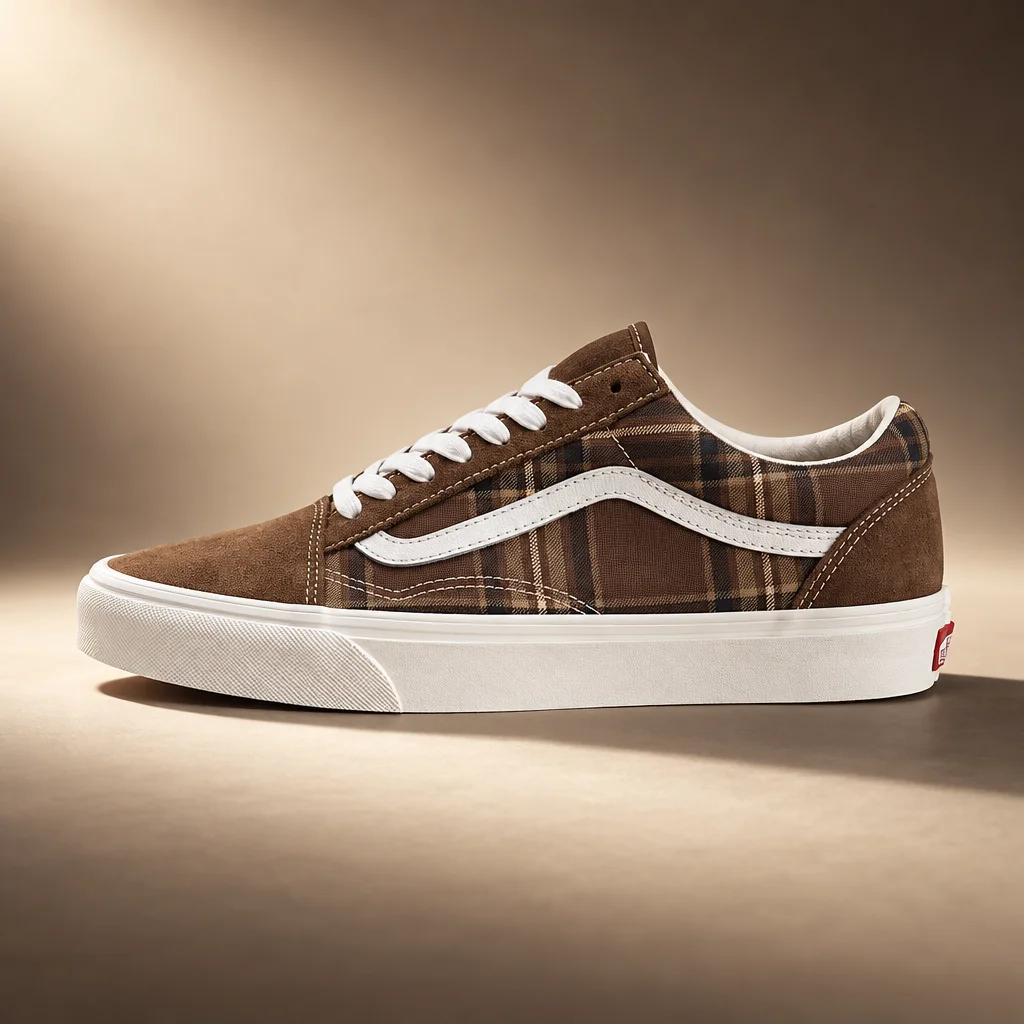 Vans Old Skool Shoe Plaid Vintage Cocoa Brown