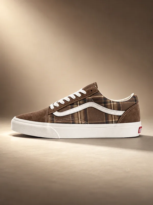 Vans Old Skool Shoe Plaid Vintage Cocoa Brown