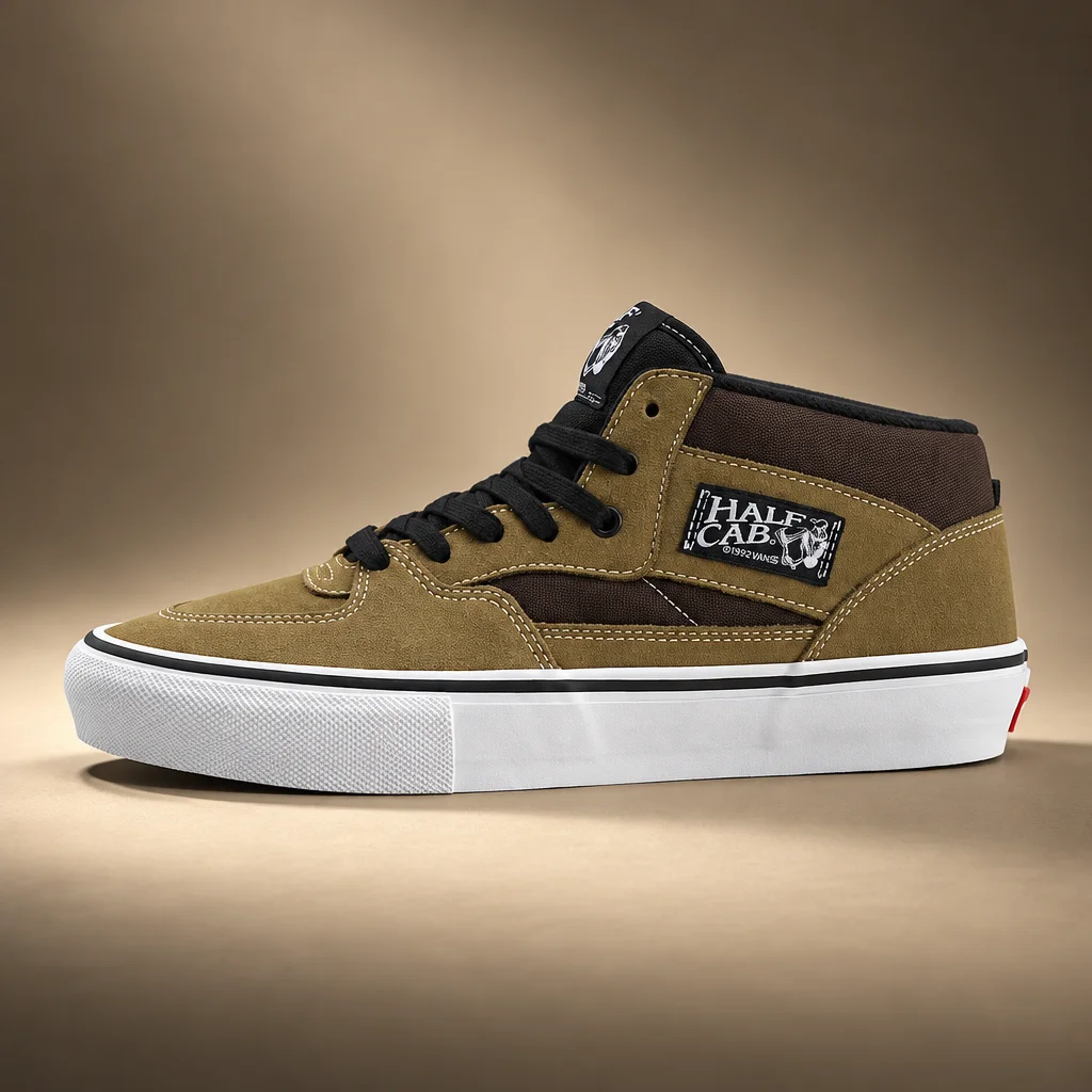 Vans Skate Half Cab Shoe Olive Brown