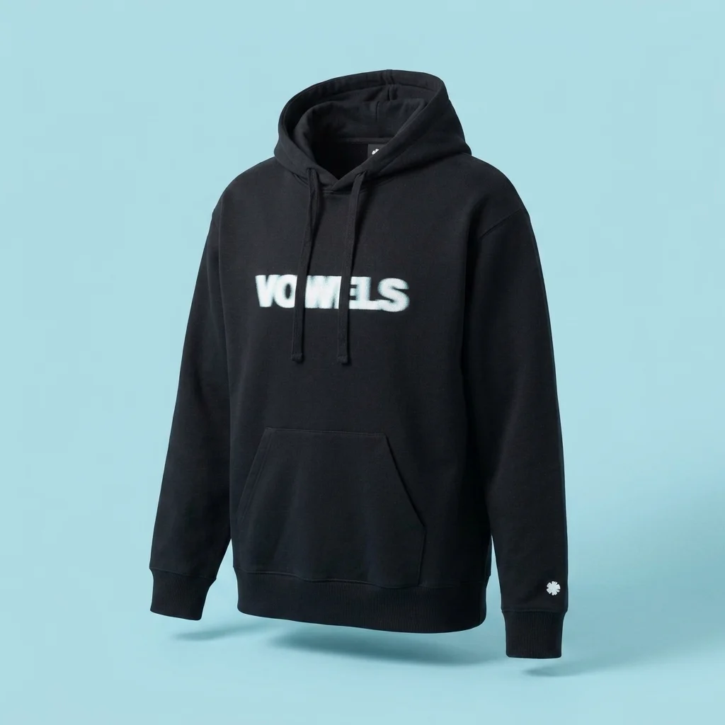 vowels Blur Hoodie - Black