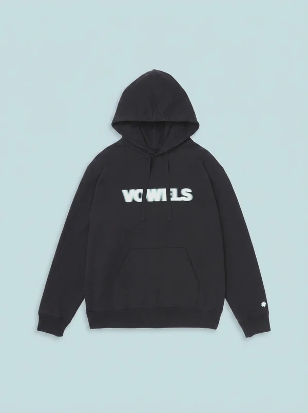 vowels Blur Hoodie - Black