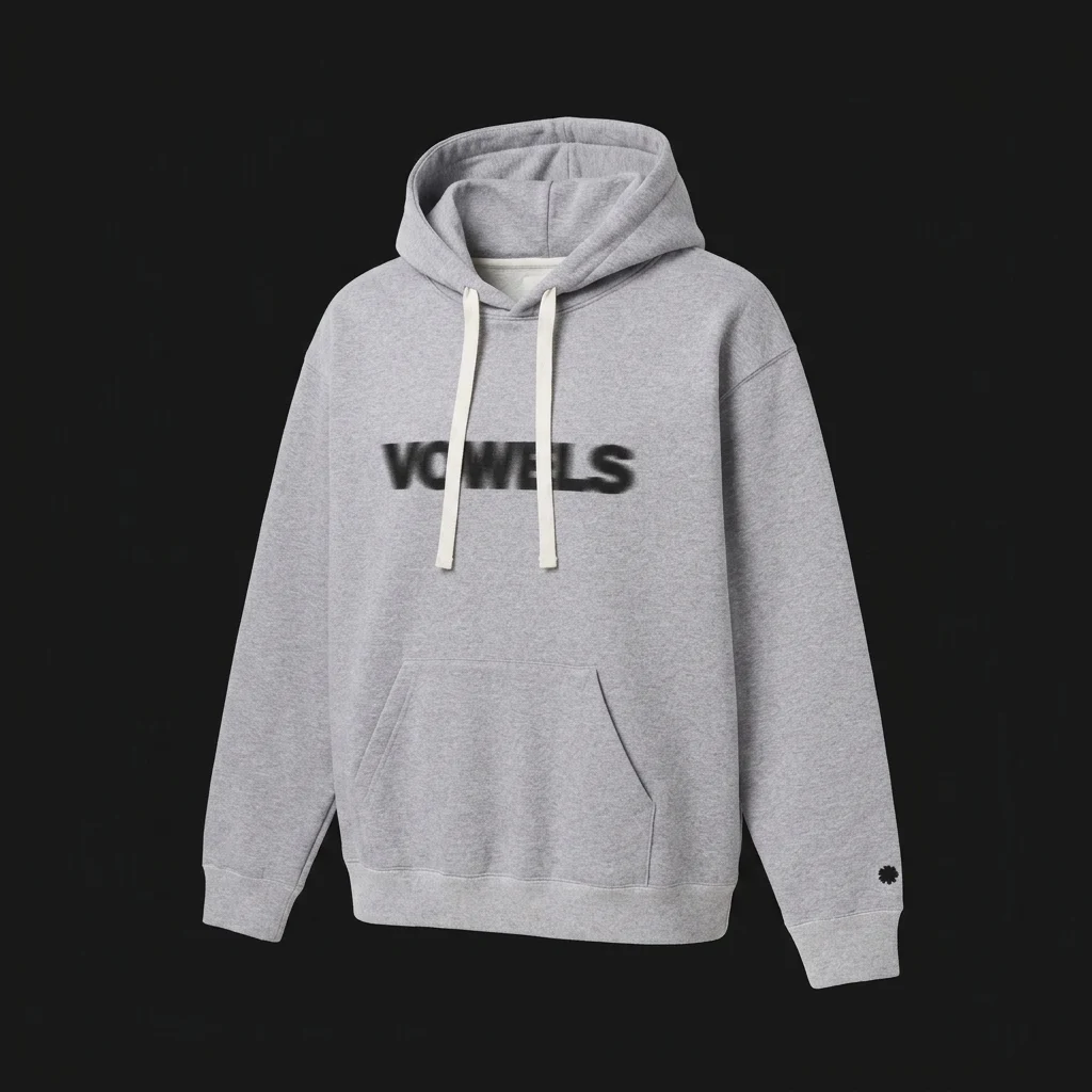 vowels Blur Hoodie - Grey Heather
