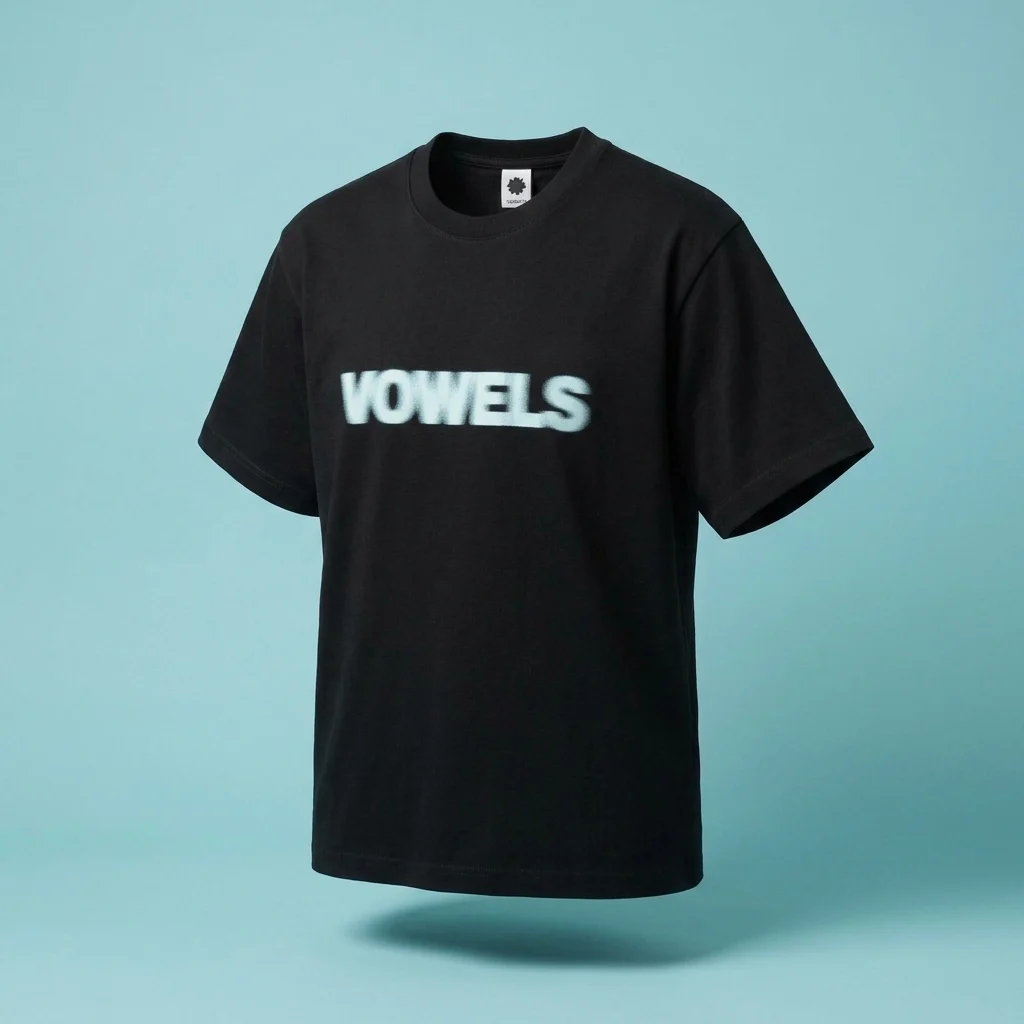 vowels Blur Tee - Black