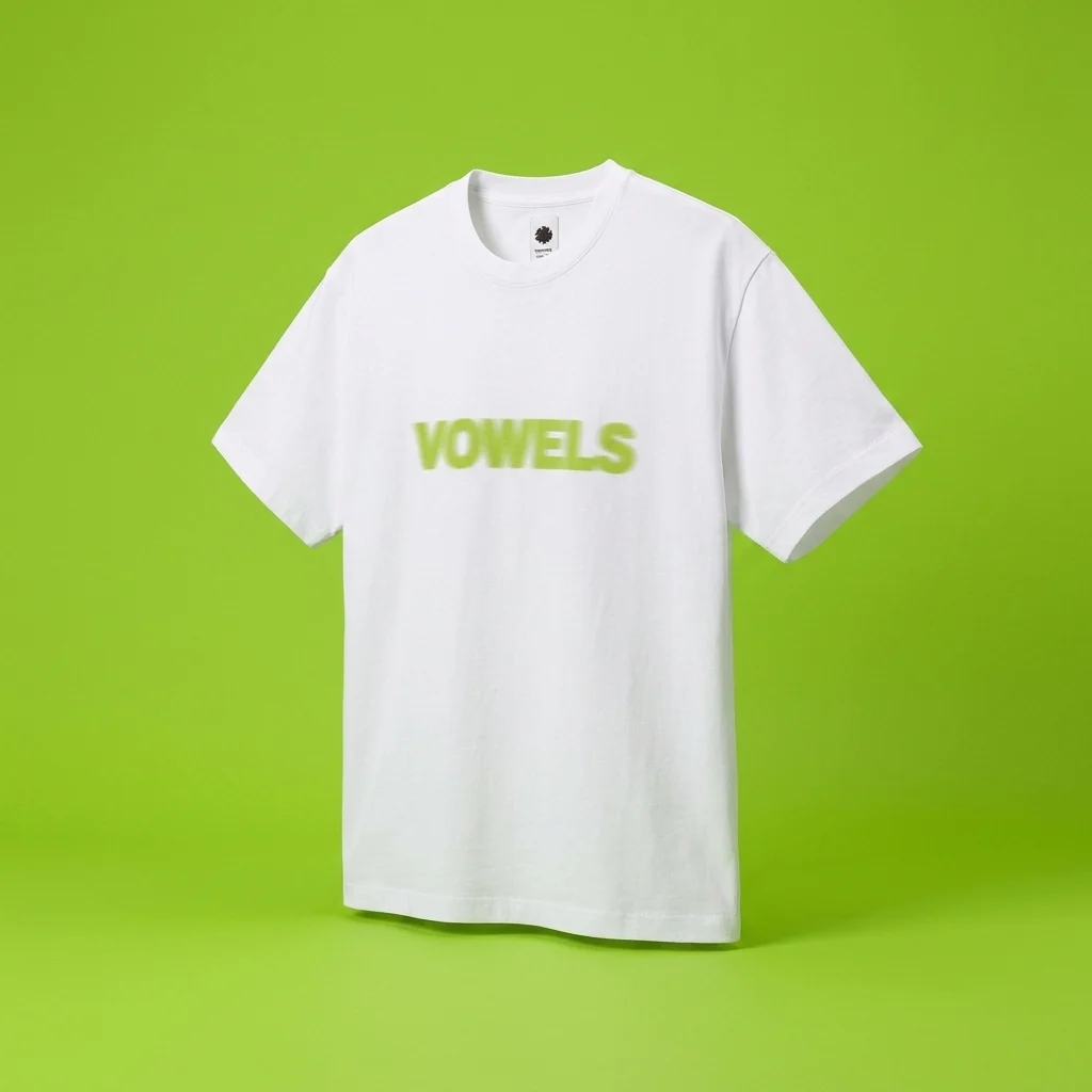 vowels Blur Tee - White