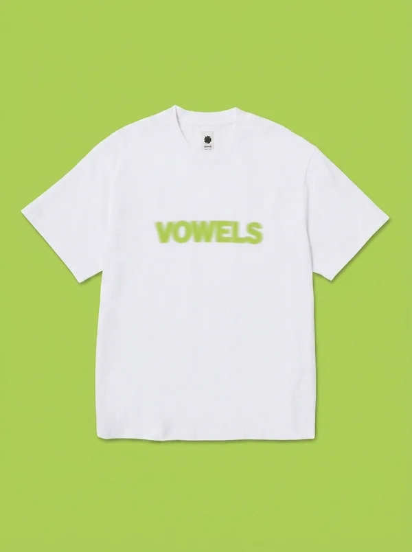vowels Blur Tee - White