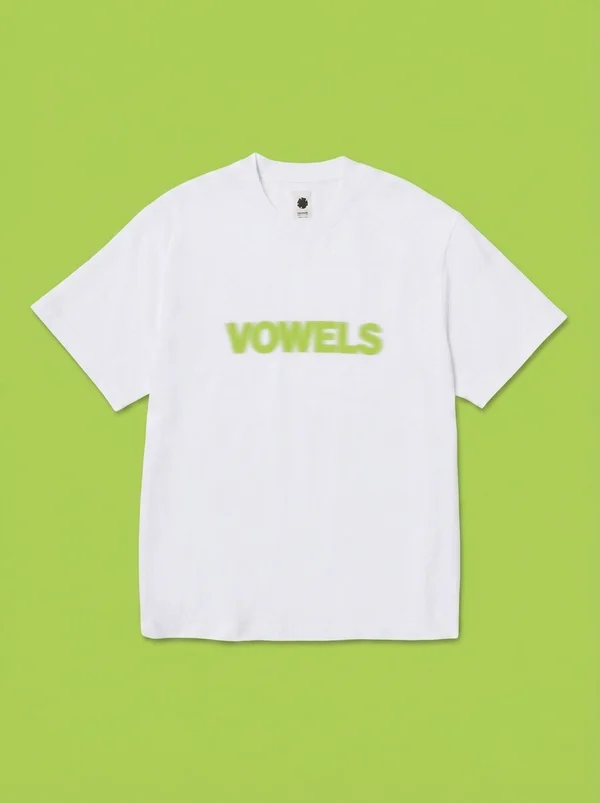 vowels Blur Tee - White