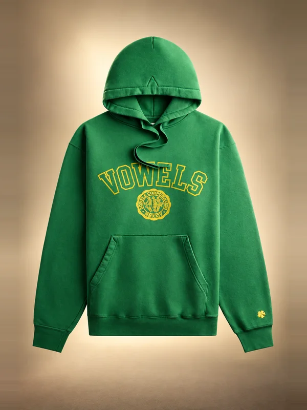vowels Faded Collegiate Hoodie - Green