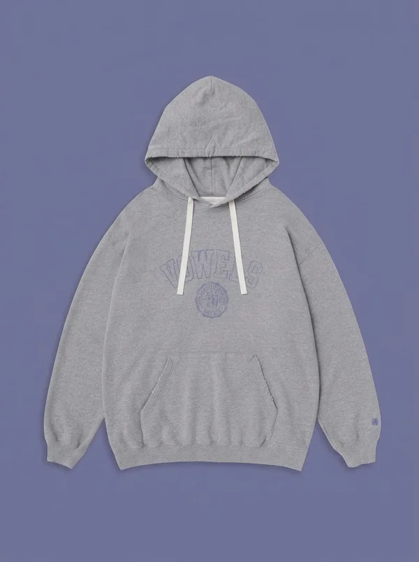 vowels Faded Collegiate Hoodie - Grey Heather