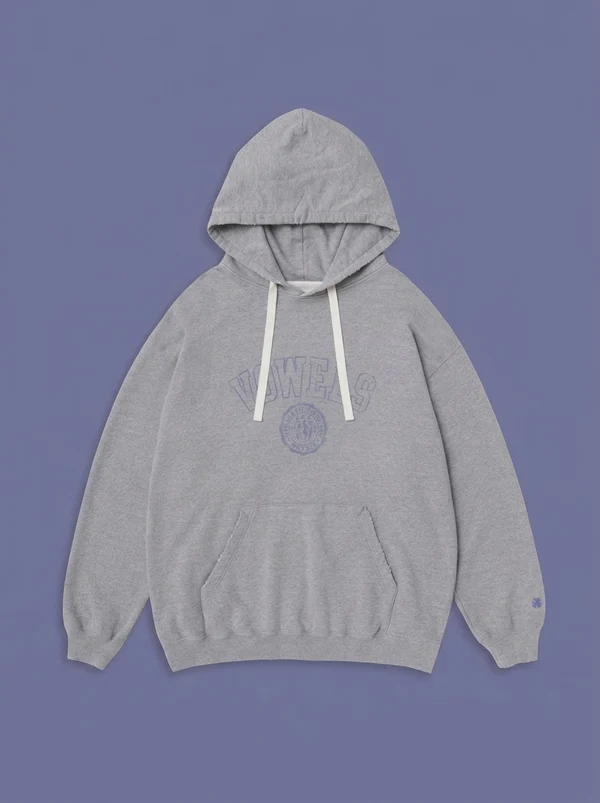 vowels Faded Collegiate Hoodie - Grey Heather