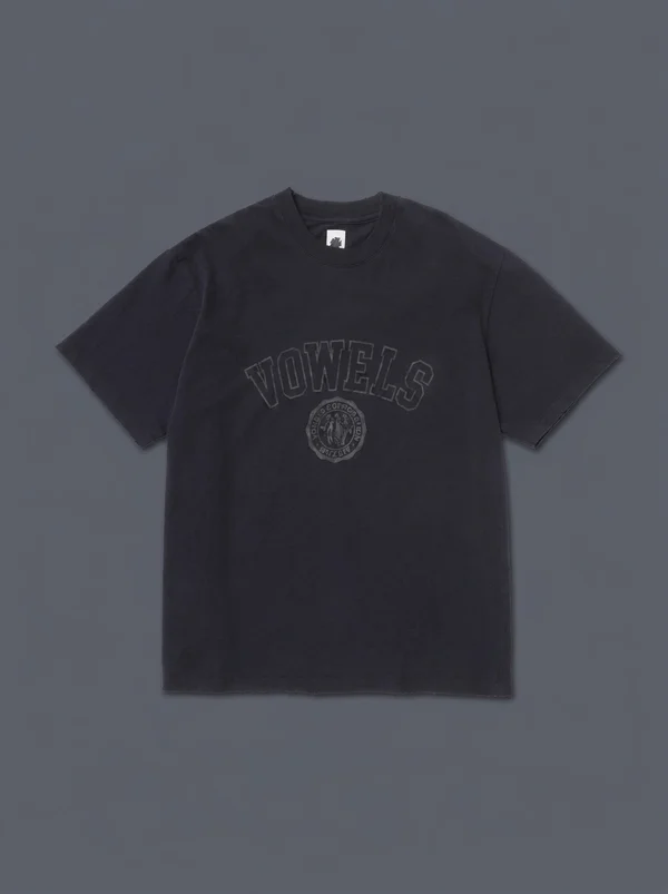 vowels Faded Collegiate Tee - Black