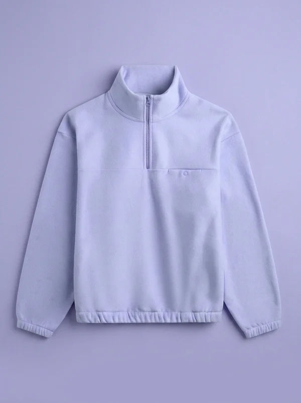 vowels Fleece Quarter Zip - Purple