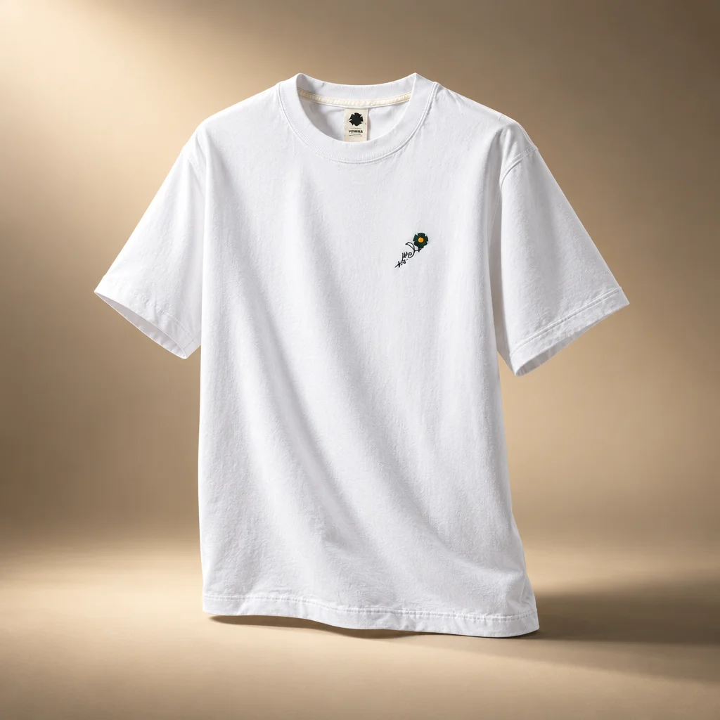 vowels Floral Embroidered Tee - White