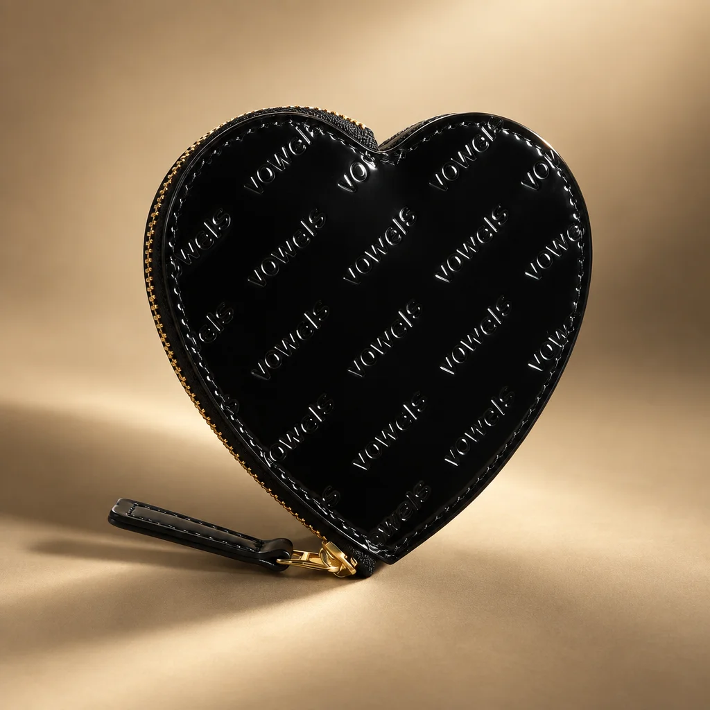 vowels Graphic Cardholder - Black
