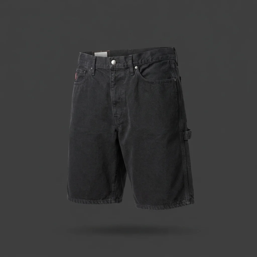 vowels Overdyed Painter Short - Black