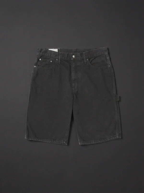 vowels Overdyed Painter Short - Black