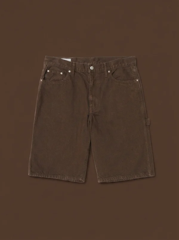 vowels Overdyed Painter Short - Brown