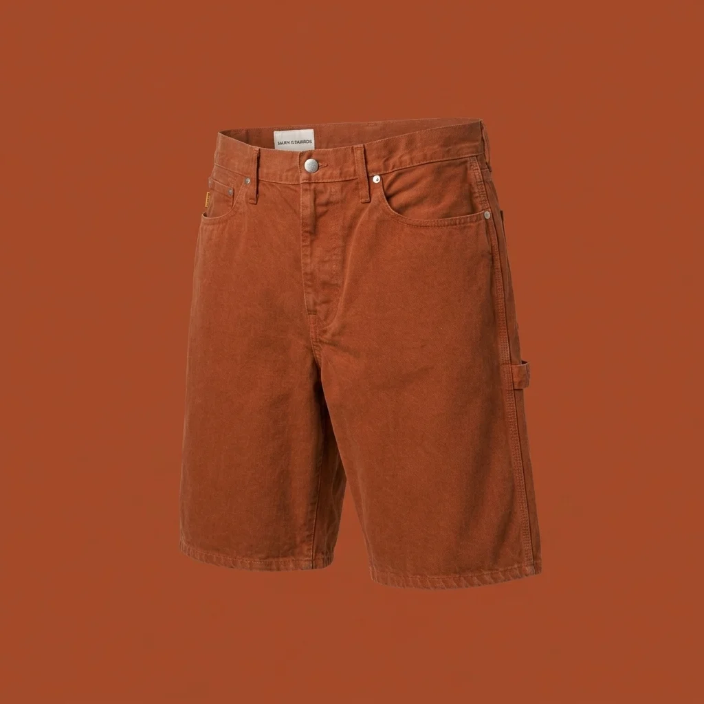 vowels Overdyed Painter Short - Persimmon