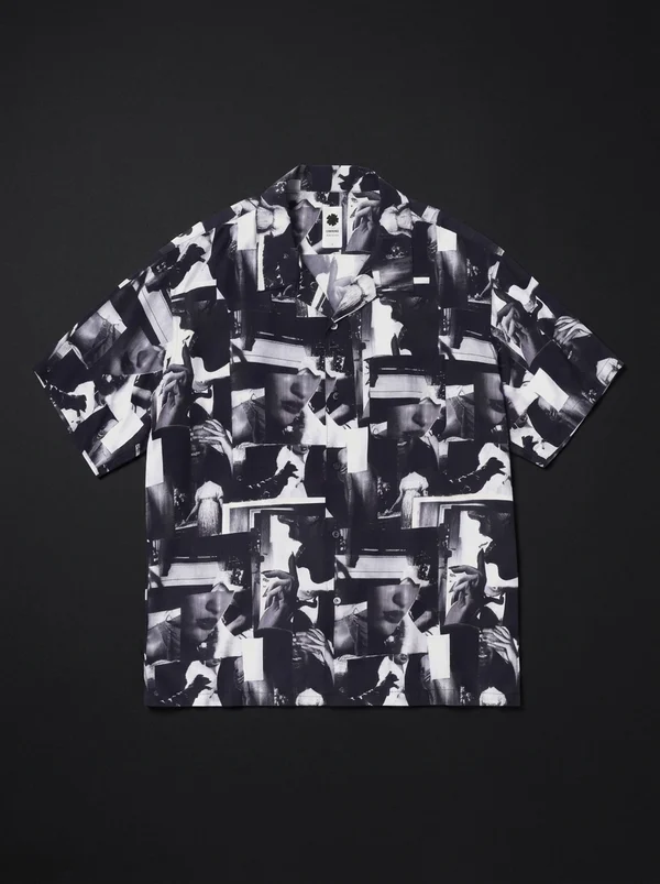 vowels Printed Still Shirt - Black