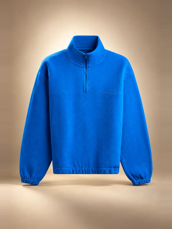 vowels Quarter Zip - Blue