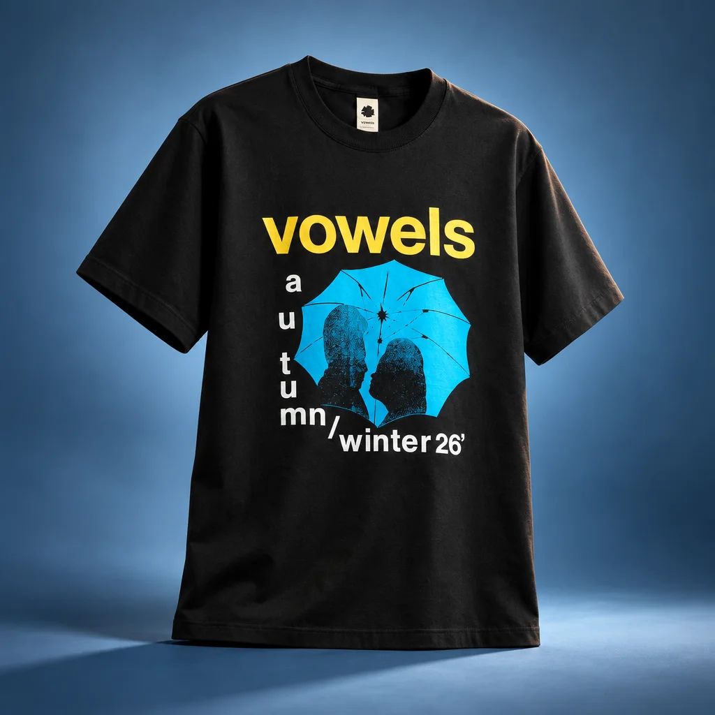 vowels Umbrella Tee - Black
