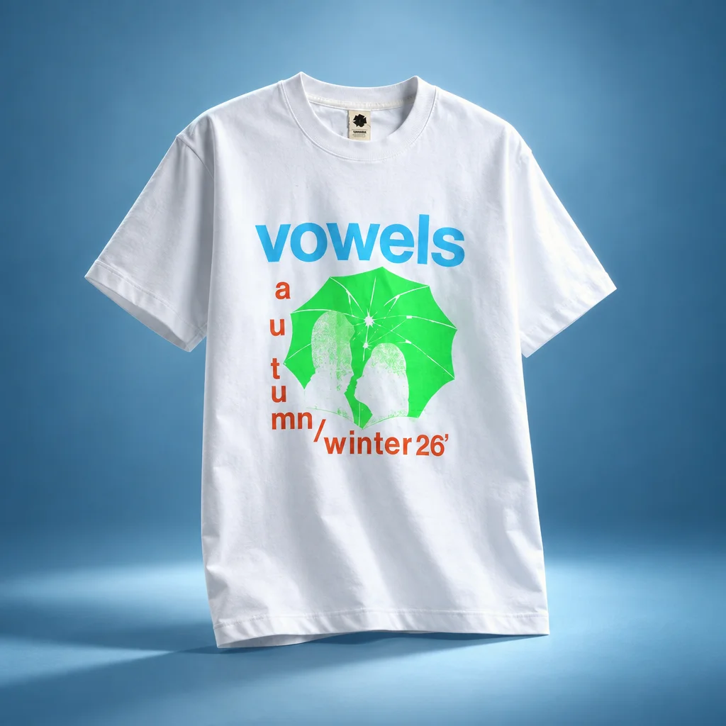 vowels Umbrella Tee - White