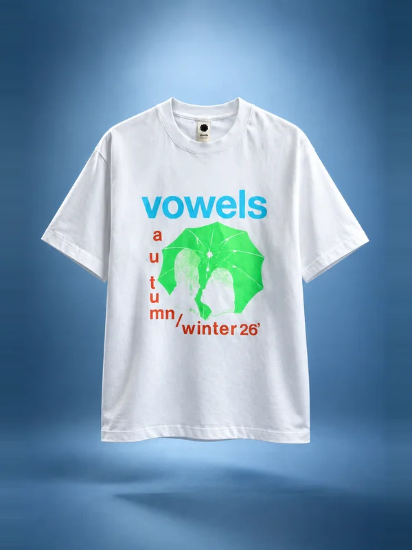 vowels Umbrella Tee - White