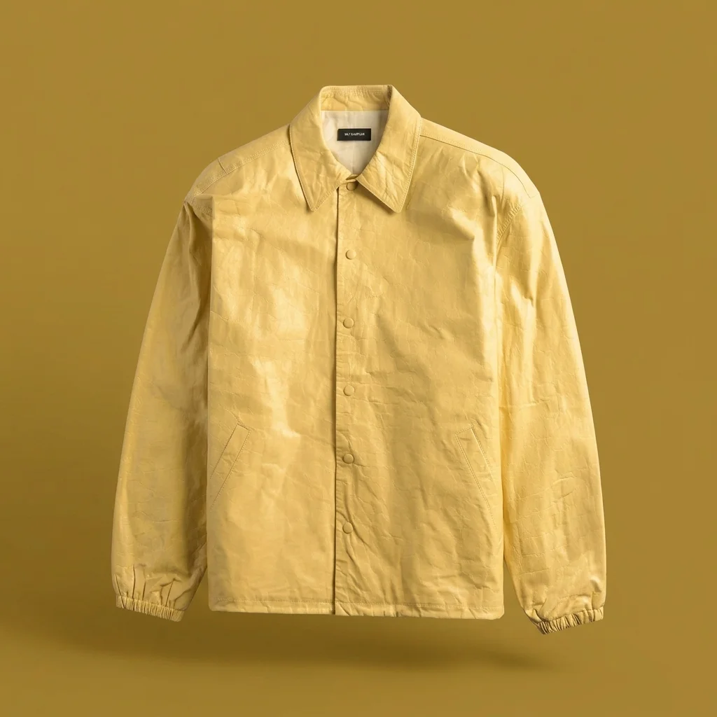 Willy Chavarria Leather Coach Jacket - Butter