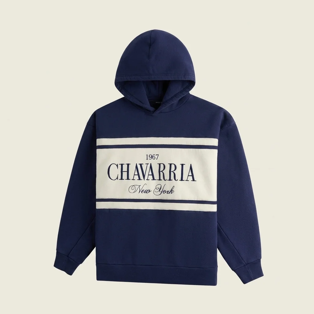 Willy Chavarria Stripe Gilroy Hoodie - Peacoat