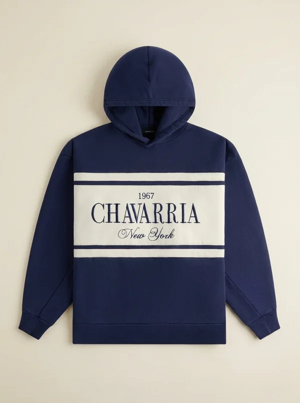 Willy Chavarria Stripe Gilroy Hoodie - Peacoat